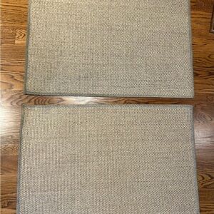 Pair of Pottery Barn 2x3 Natural Sisal Fiber Rugs with Serged Border